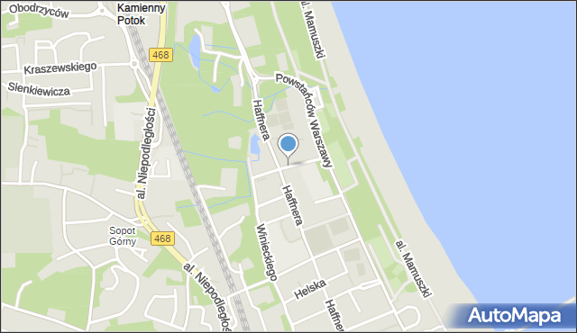 Sopot, Budzysza Wosia, mapa Sopotu