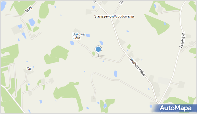 Staniszewo gmina Kartuzy, Bukowa Góra, mapa Staniszewo gmina Kartuzy
