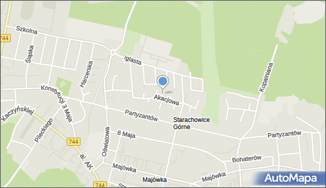 Starachowice, Bukowa, mapa Starachowic