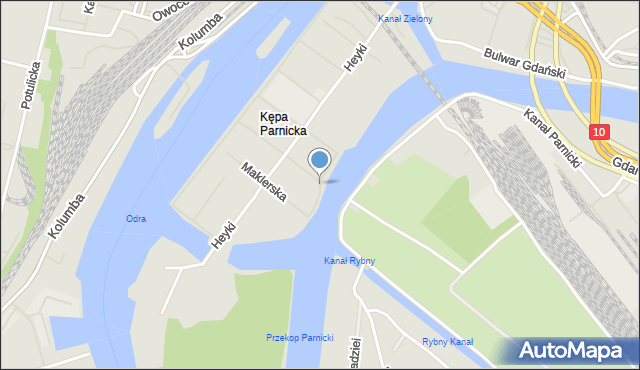 Szczecin, Bulwar Beniowskiego Maurycego, mapa Szczecina