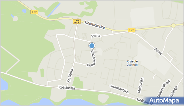 Szczecinek, Budowlanych, mapa Szczecinek