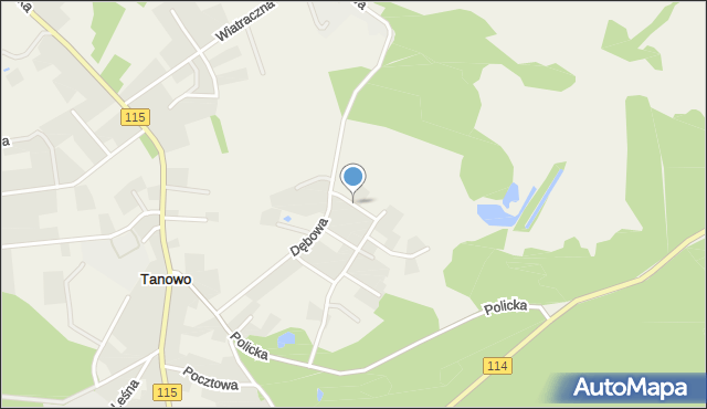 Tanowo, Bukowa, mapa Tanowo