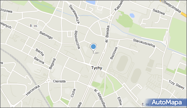 Tychy, Bukowa, mapa Tychów