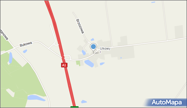 Ulkowy, Bukowa, mapa Ulkowy