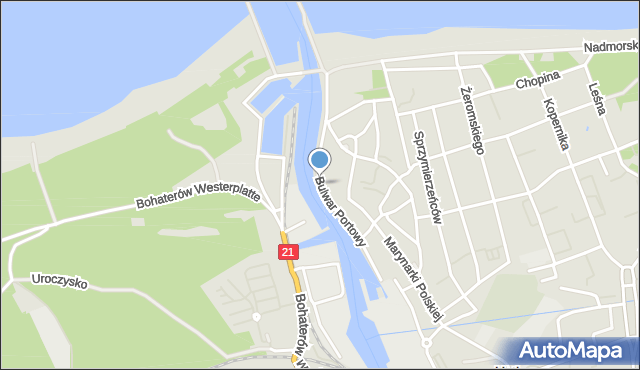 Ustka, Bulwar Portowy, mapa Ustka