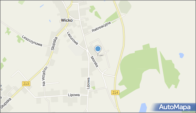 Wicko powiat lęborski, Bursztynowa, mapa Wicko powiat lęborski