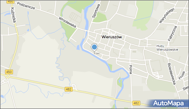 Wieruszów, Bulwar Różany, mapa Wieruszów