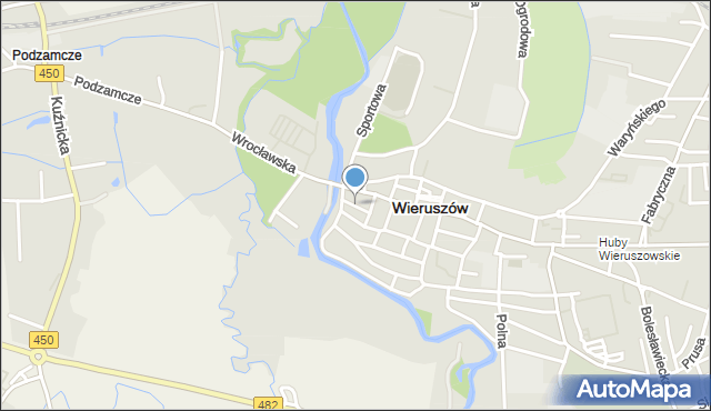 Wieruszów, Buźniczna, mapa Wieruszów