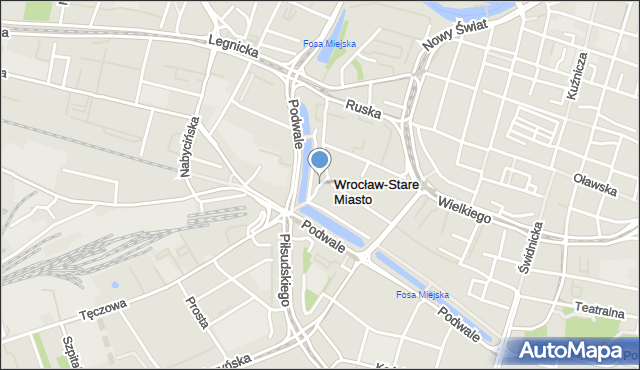 Wrocław, Bulwar Jasińskiego Tadka, mapa Wrocławia