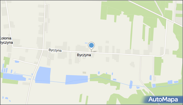 Byczyna gmina Poddębice, Byczyna, mapa Byczyna gmina Poddębice