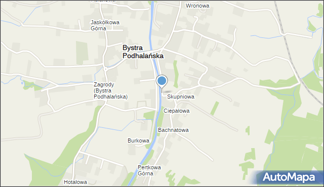 Bystra Podhalańska, Bystra Podhalańska, mapa Bystra Podhalańska