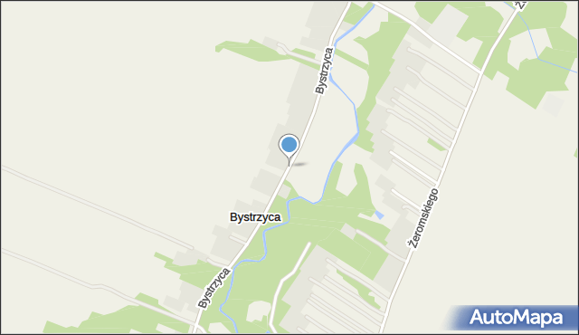 Bystrzyca gmina Zakrzówek, Bystrzyca, mapa Bystrzyca gmina Zakrzówek