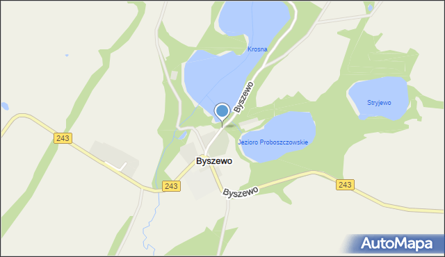 Byszewo gmina Koronowo, Byszewo, mapa Byszewo gmina Koronowo