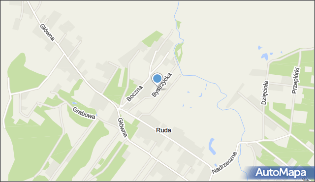 Ruda gmina Radzymin, Bystrzycka, mapa Ruda gmina Radzymin