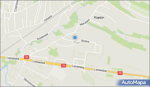 Tarnów, Bystra, mapa Tarnów