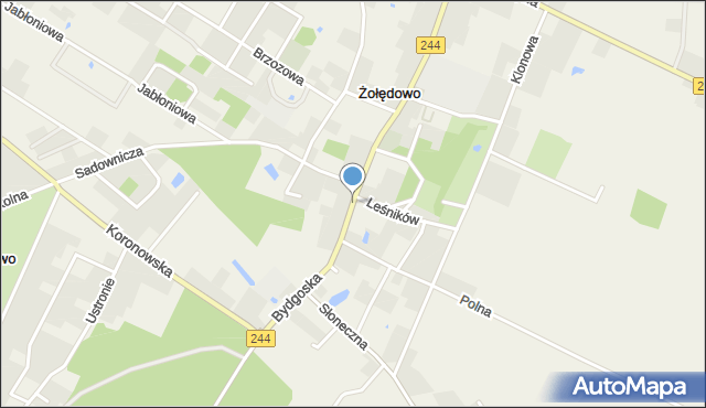 Żołędowo gmina Osielsko, Bydgoska, mapa Żołędowo gmina Osielsko