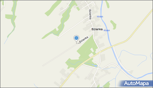 Bzianka gmina Rymanów, Bzianka, mapa Bzianka gmina Rymanów