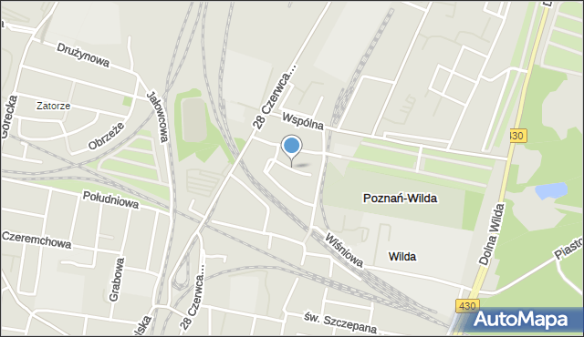 Poznań, Bzowa, mapa Poznania