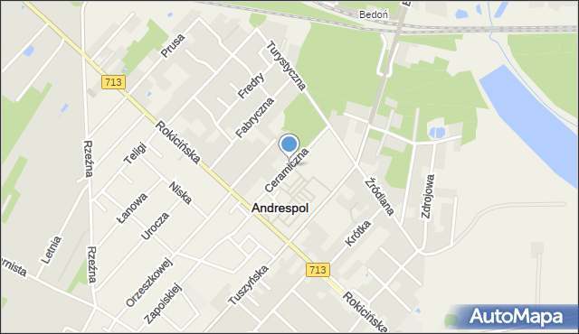 Andrespol, Ceramiczna, mapa Andrespol