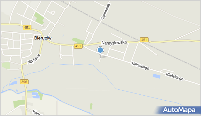 Bierutów, Cedrowa, mapa Bierutów