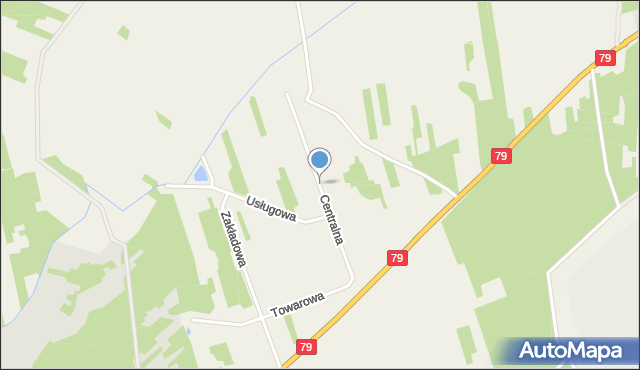 Brzozowa gmina Połaniec, Centralna, mapa Brzozowa gmina Połaniec
