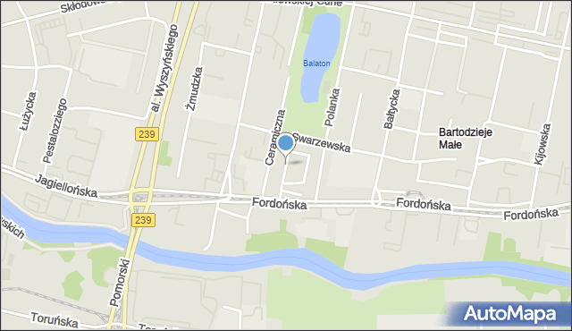 Bydgoszcz, Cegielniana, mapa Bydgoszczy