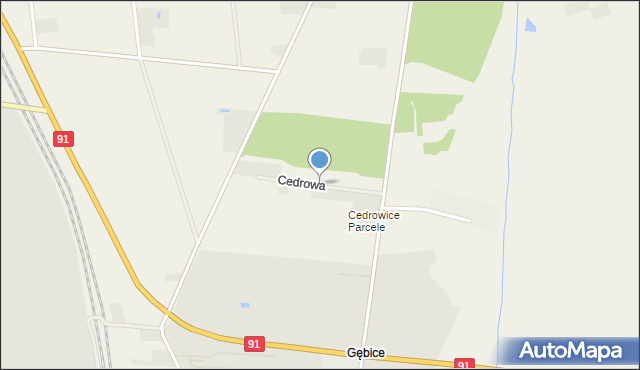 Cedrowice-Parcela, Cedrowa, mapa Cedrowice-Parcela
