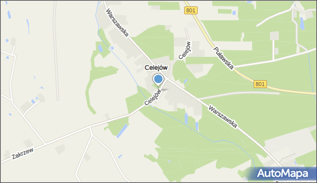 Celejów gmina Wilga, Celejów, mapa Celejów gmina Wilga