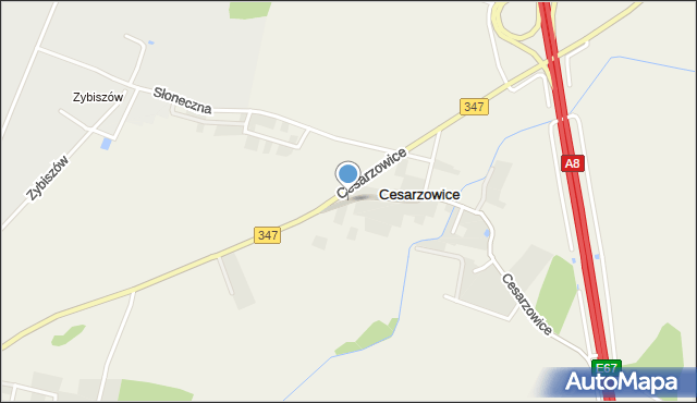 Cesarzowice gmina Kąty Wrocławskie, Cesarzowice, mapa Cesarzowice gmina Kąty Wrocławskie
