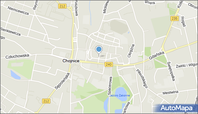 Chojnice, Cechowa, mapa Chojnic