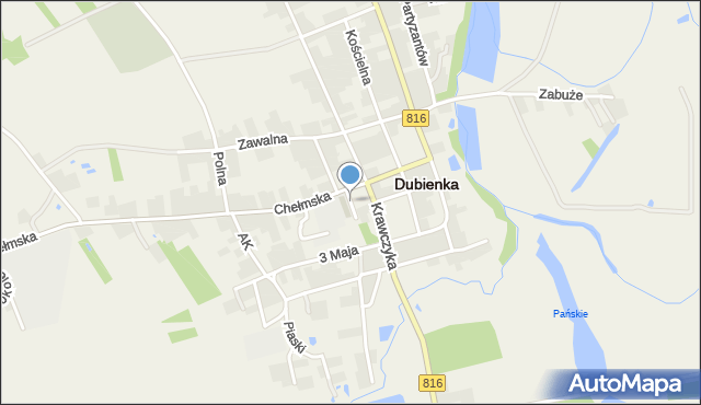Dubienka, Cerkiewna, mapa Dubienka