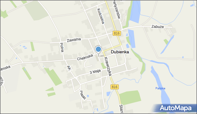 Dubienka, Cerkiewna, mapa Dubienka