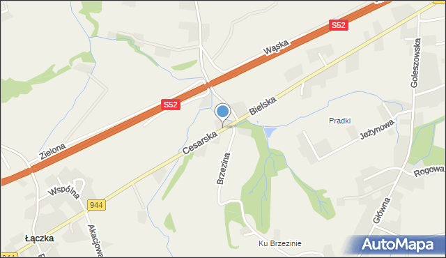 Kisielów gmina Goleszów, Cesarska, mapa Kisielów gmina Goleszów