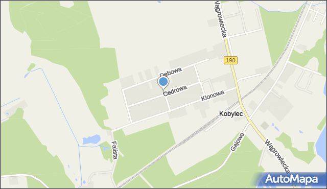 Kobylec gmina Wągrowiec, Cedrowa, mapa Kobylec gmina Wągrowiec