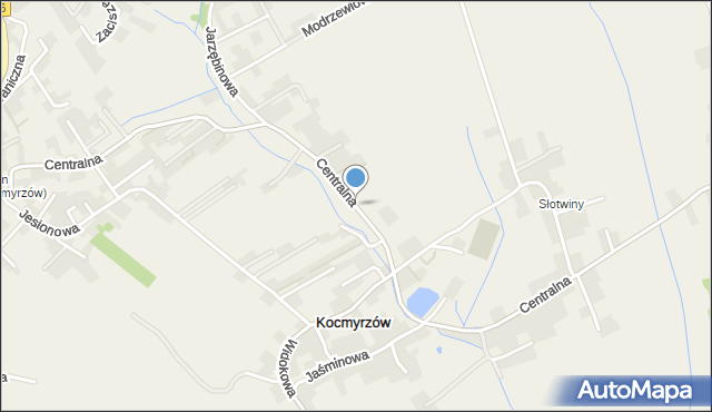 Kocmyrzów, Centralna, mapa Kocmyrzów
