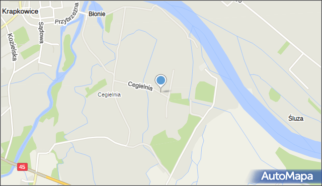 Krapkowice, Cegielnia, mapa Krapkowice