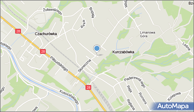 Limanowa, Ceglarza Stanisława, mapa Limanowa