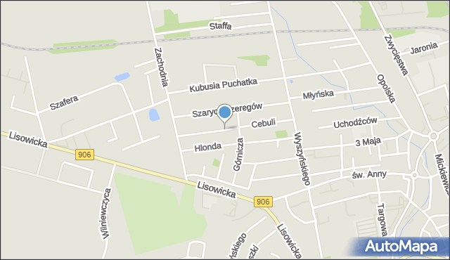 Lubliniec, Cebuli Józefa, ks., mapa Lubliniec