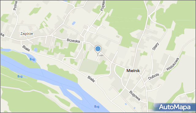 Mielnik powiat siemiatycki, Cerkiewna, mapa Mielnik powiat siemiatycki