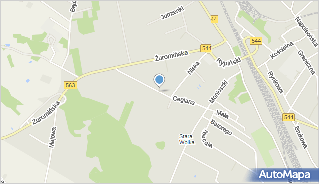 Mława, Ceglana, mapa Mława