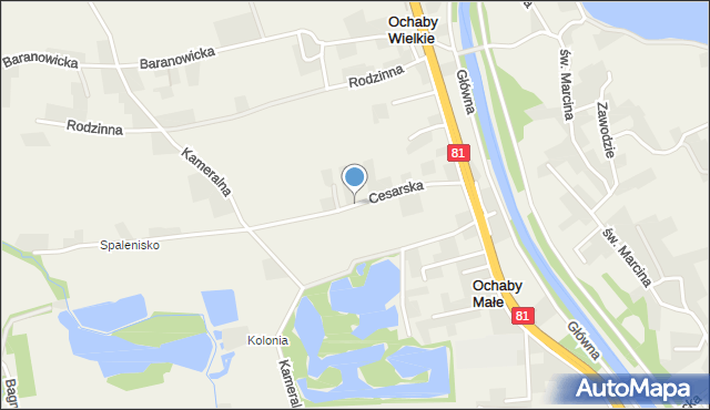 Ochaby Małe, Cesarska, mapa Ochaby Małe