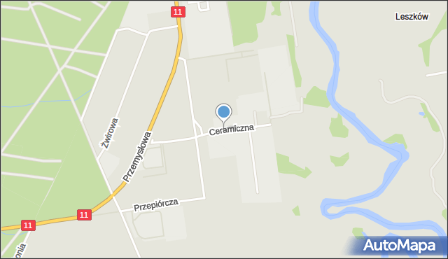 Piła, Ceramiczna, mapa Piły