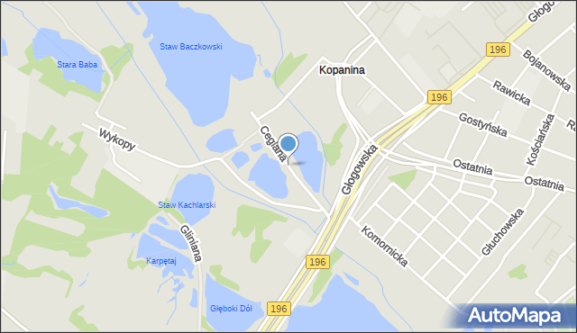 Poznań, Ceglana, mapa Poznania