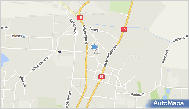 Strzelno powiat mogileński, Cestryjewska, mapa Strzelno powiat mogileński