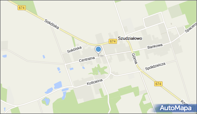 Szudziałowo, Centralna, mapa Szudziałowo