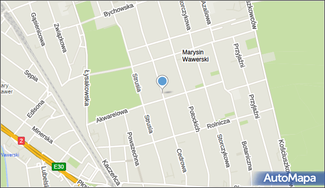 Warszawa, Cedrowa, mapa Warszawy