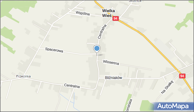 Wielka Wieś powiat krakowski, Centralna, mapa Wielka Wieś powiat krakowski