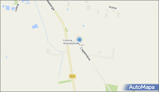 Wojcieszków, Cegielniana, mapa Wojcieszków