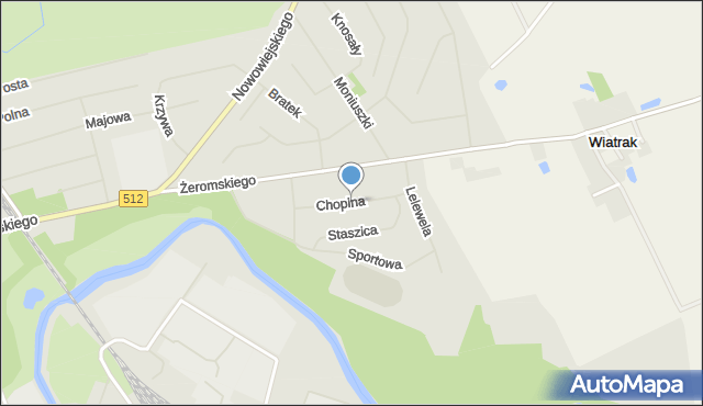 Bartoszyce, Chopina Fryderyka, mapa Bartoszyce