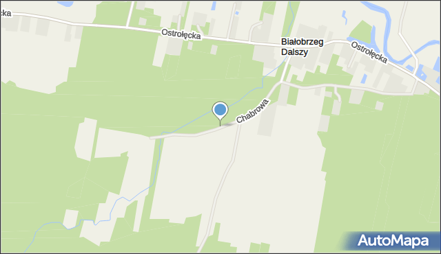 Białobrzeg Dalszy, Chabrowa, mapa Białobrzeg Dalszy